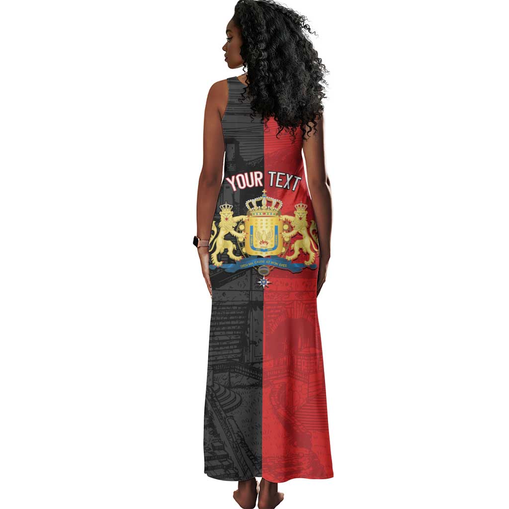 Personalized Kingdom of Haiti Tank Maxi Dress Sans-Souci Palace Flag Style - African Pride