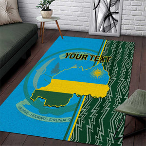 Personalised 1 July Independence Day Rwanda Area Rug African Imigongo Happy 61st Anniversary