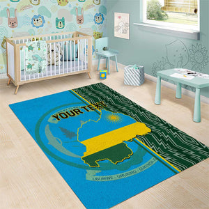 Personalised 1 July Independence Day Rwanda Area Rug African Imigongo Happy 61st Anniversary