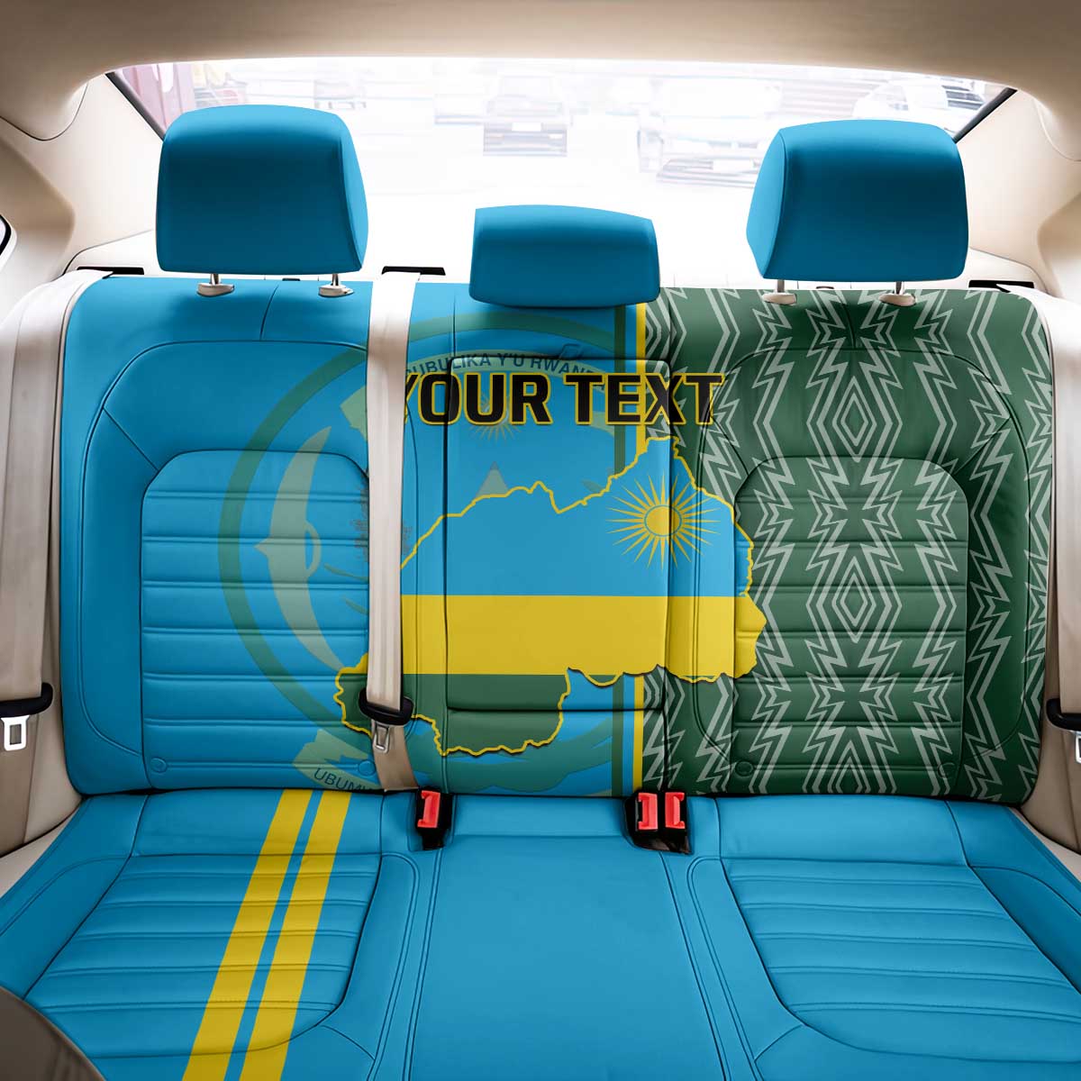 Personalised 1 July Independence Day Rwanda Back Car Seat Cover African Imigongo Happy 61st Anniversary