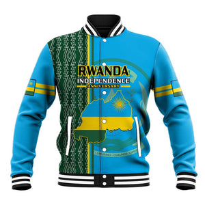 Personalised 1 July Independence Day Rwanda Baseball Jacket African Imigongo Happy 61st Anniversary LT14