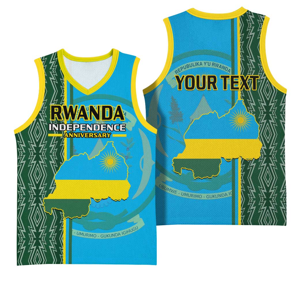 Personalised 1 July Independence Day Rwanda Basketball Jersey African Imigongo Happy 61st Anniversary LT14
