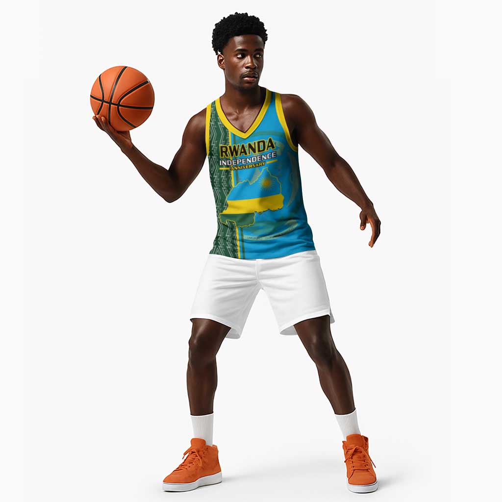 Personalised 1 July Independence Day Rwanda Basketball Jersey African Imigongo Happy 61st Anniversary LT14