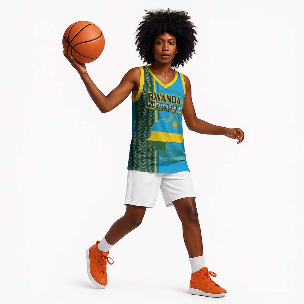Personalised 1 July Independence Day Rwanda Basketball Jersey African Imigongo Happy 61st Anniversary LT14