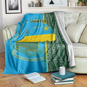 Personalised 1 July Independence Day Rwanda Blanket African Imigongo Happy 61st Anniversary