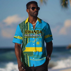 Personalised 1 July Independence Day Rwanda Hawaiian Shirt African Imigongo Happy 61st Anniversary