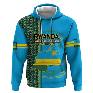 Personalised 1 July Independence Day Rwanda Hoodie African Imigongo Happy 61st Anniversary