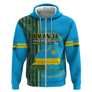 Personalised 1 July Independence Day Rwanda Hoodie African Imigongo Happy 61st Anniversary