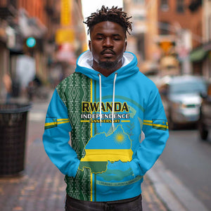 Personalised 1 July Independence Day Rwanda Hoodie African Imigongo Happy 61st Anniversary