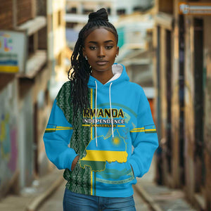 Personalised 1 July Independence Day Rwanda Hoodie African Imigongo Happy 61st Anniversary