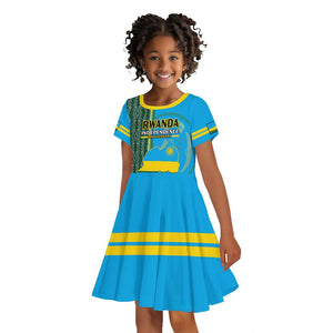 Personalised 1 July Independence Day Rwanda Kid Short Sleeve Dress African Imigongo Happy 61st Anniversary