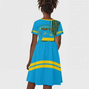 Personalised 1 July Independence Day Rwanda Kid Short Sleeve Dress African Imigongo Happy 61st Anniversary