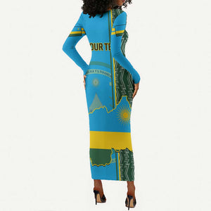 Personalised 1 July Independence Day Rwanda Long Sleeve Bodycon Dress African Imigongo Happy 61st Anniversary