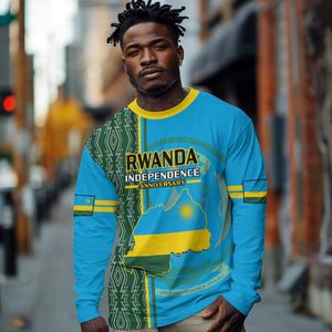 Personalised 1 July Independence Day Rwanda Long Sleeve Shirt African Imigongo Happy 61st Anniversary LT14