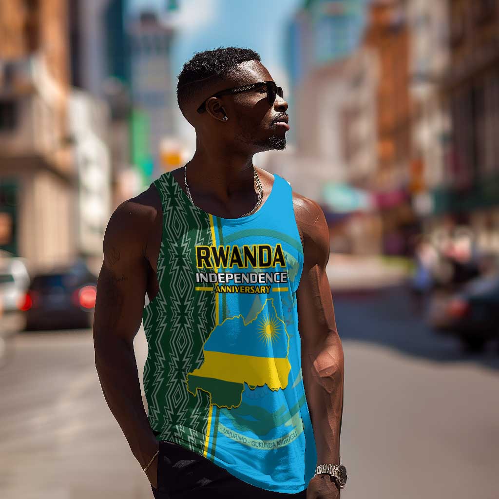 Personalised 1 July Independence Day Rwanda Men Tank Top African Imigongo Happy 61st Anniversary