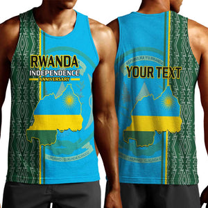 Personalised 1 July Independence Day Rwanda Men Tank Top African Imigongo Happy 61st Anniversary