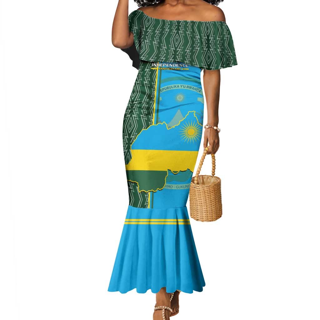 Personalised 1 July Independence Day Rwanda Mermaid Dress African Imigongo Happy 61st Anniversary