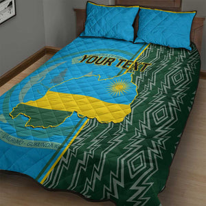 Personalised 1 July Independence Day Rwanda Quilt Bed Set African Imigongo Happy 61st Anniversary