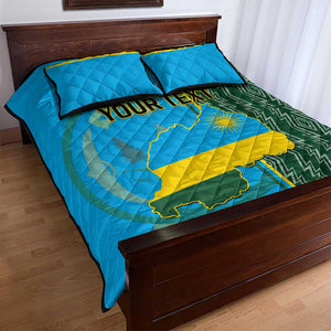 Personalised 1 July Independence Day Rwanda Quilt Bed Set African Imigongo Happy 61st Anniversary