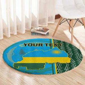 Personalised 1 July Independence Day Rwanda Round Carpet African Imigongo Happy 61st Anniversary