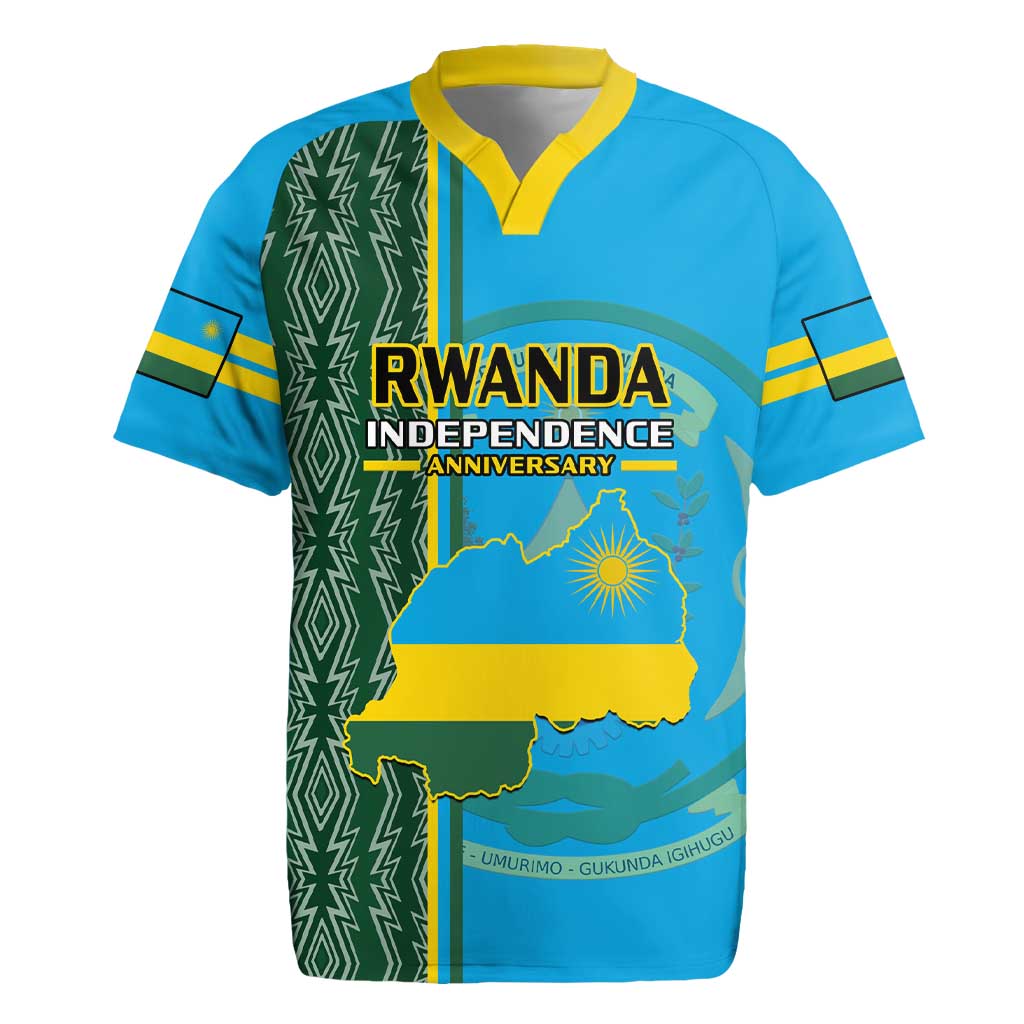 Personalised 1 July Independence Day Rwanda Rugby Jersey African Imigongo Happy 61st Anniversary