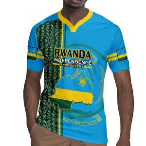 Personalised 1 July Independence Day Rwanda Rugby Jersey African Imigongo Happy 61st Anniversary