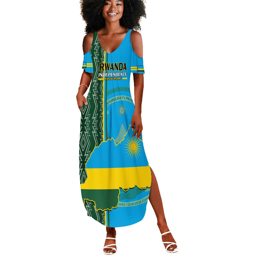 Personalised 1 July Independence Day Rwanda Summer Maxi Dress African Imigongo Happy 61st Anniversary