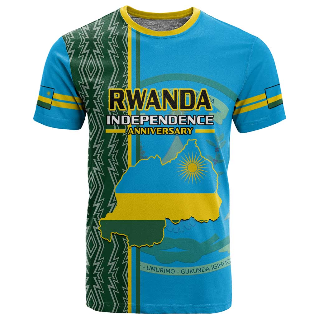 Personalised 1 July Independence Day Rwanda T shirt African Imigongo Happy 61st Anniversary