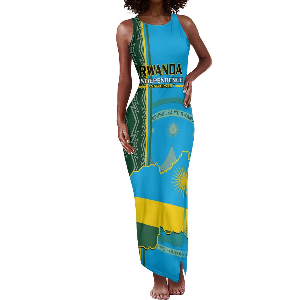 Personalised 1 July Independence Day Rwanda Tank Maxi Dress African Imigongo Happy 61st Anniversary