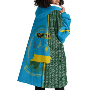 Personalised 1 July Independence Day Rwanda Wearable Blanket Hoodie African Imigongo Happy 61st Anniversary