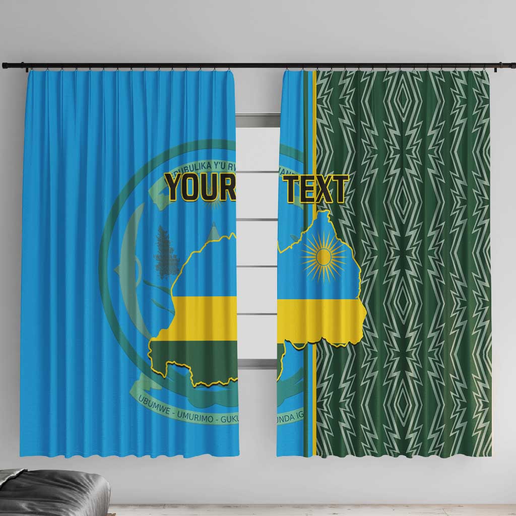 Personalised 1 July Independence Day Rwanda Window Curtain African Imigongo Happy 61st Anniversary