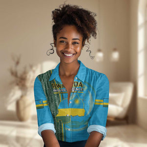 Personalised 1 July Independence Day Rwanda Women Casual Shirt African Imigongo Happy 61st Anniversary