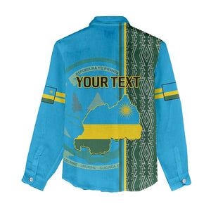 Personalised 1 July Independence Day Rwanda Women Casual Shirt African Imigongo Happy 61st Anniversary