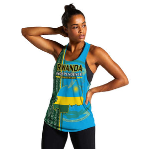 Personalised 1 July Independence Day Rwanda Women Racerback Tank African Imigongo Happy 61st Anniversary