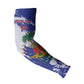 Custom Haiti Football Arm Sleeves Les Grenadiers Blue Grunge Polynesian Tattoo