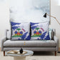Custom Haiti Football Pillow Cover Les Grenadiers Blue Grunge Polynesian Tattoo