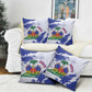 Custom Haiti Football Pillow Cover Les Grenadiers Blue Grunge Polynesian Tattoo