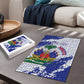 Custom Haiti Football Puzzle Les Grenadiers Blue Grunge Polynesian Tattoo