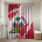 Custom Haiti Football Bathroom Set Les Grenadiers Red Grunge Polynesian Tattoo