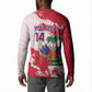 Custom Haiti Football Button Sweatshirt Les Grenadiers Red Grunge Polynesian Tattoo