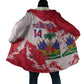 Custom Haiti Football Cloak Les Grenadiers Red Grunge Polynesian Tattoo