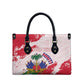 Custom Haiti Football Leather Bag Les Grenadiers Red Grunge Polynesian Tattoo