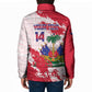 Custom Haiti Football Padded Jacket Les Grenadiers Red Grunge Polynesian Tattoo