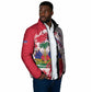 Custom Haiti Football Padded Jacket Les Grenadiers Red Grunge Polynesian Tattoo
