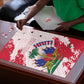Custom Haiti Football Puzzle Les Grenadiers Red Grunge Polynesian Tattoo
