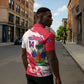 Custom Haiti Football Zipper Polo Shirt Les Grenadiers Red Grunge Polynesian Tattoo
