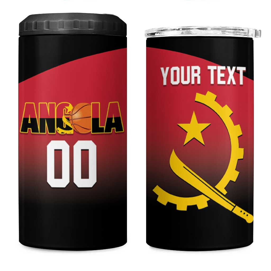 Afro Basketball Custom Angola 4 in 1 Can Cooler Tumbler Go Champions Angolan - African Pride