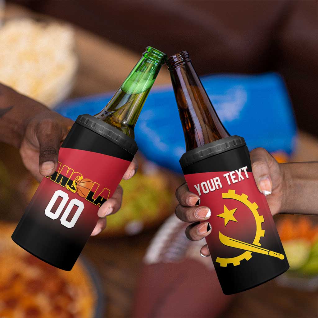 Afro Basketball Custom Angola 4 in 1 Can Cooler Tumbler Go Champions Angolan - African Pride