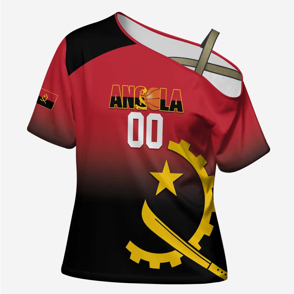 Angola Basketball Custom Cross Shoulder Shirt Go Champions Angolan