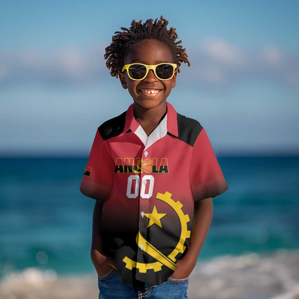 Afro Basketball Custom Angola Kid Hawaiian Shirt Go Champions Angolan - African Pride